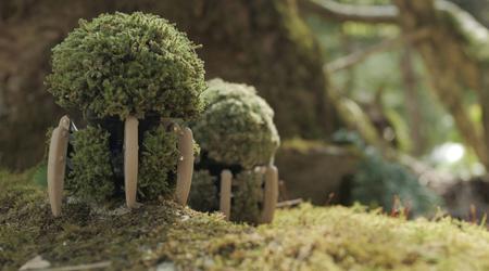Potty with legs: Panasonic introduced the Umoz eco-robot made of moss, which moves around the house in search of comfortable conditions