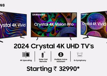 Samsung запускает в Индии линейку телевизоров Crystal 4K на 2024 год