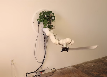 Инженер научил комнатное растение управлять роботизированной рукой с мачете