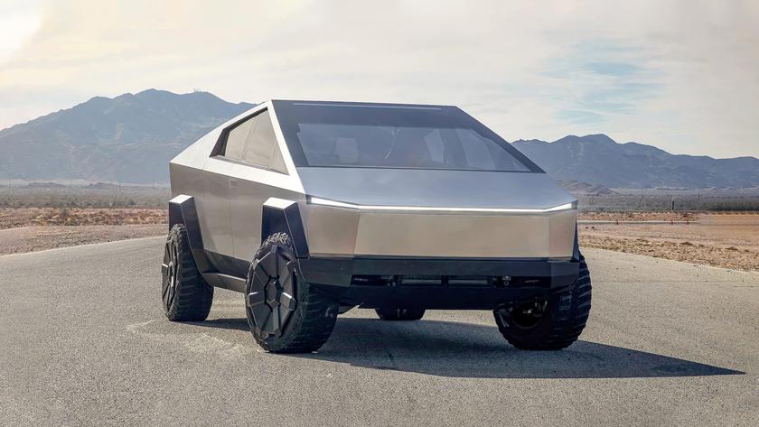 Илон Маск анонсировал новую версию Tesla Cybertruck — с четырьмя моторами и режимами танка и краба