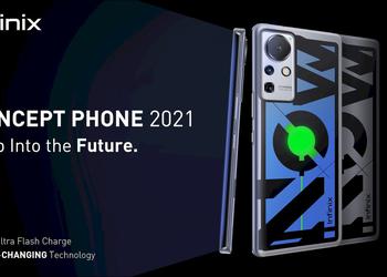 100% за 10 минут: Infinix показала Concept Phone 2021 (aka Infinix ZeroX) с самой быстрой зарядкой в мире