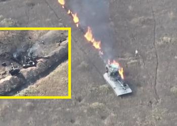 Украинские дроны-камикадзе стоимостью $500 с двух попыток уничтожили российскую самоходную гаубицу 2С1 «Гвоздика»