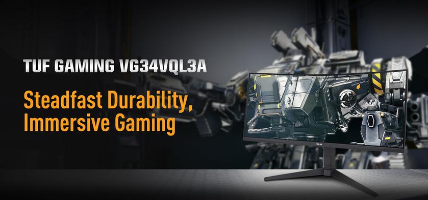 ASUS представила изогнутый игровой монитор TUF Gaming VG34VQL3A с частотой кадров 180 Гц и радиусом кривизны 1500R