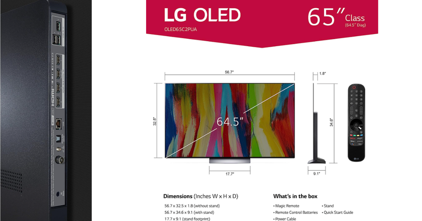 tv with internet browser LG C2 Series 65-Inch