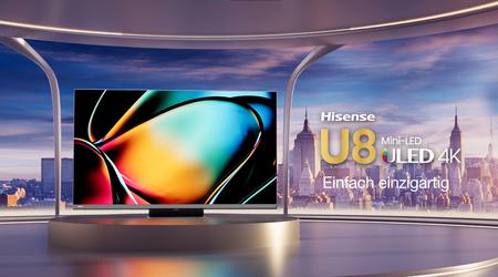 Hisense U8KQ: range of 4K mini-LED TVs with diagonals up to 75 inches