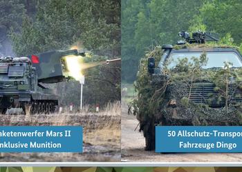 Германия уже передала Украине две реактивные системы залпового огня MARS II и 50 броневиков Dingo ATF