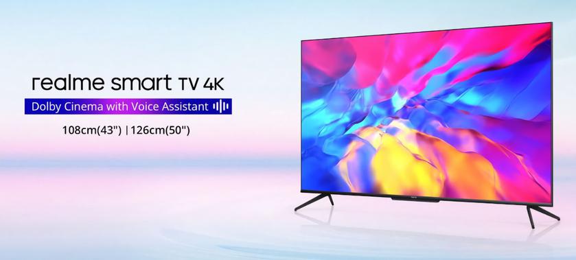 Realme Smart TV 4K: смарт-телевизоры на 43 и 50 дюймов с тонкими рамками, чипами MediaTek, Android TV и ценником от $385