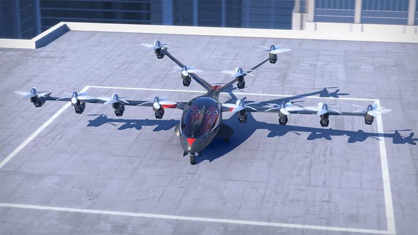 Концепт 16-винтового электрического гибрида вертолета и самолета Joby S2