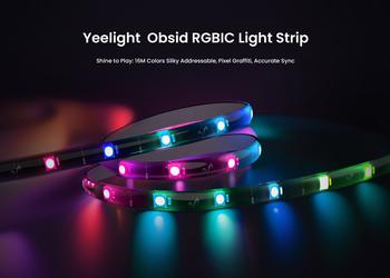 Yeelight анонсировала светодиодную ленту Obsid RGBIC Light Strip, которая может синхронизироваться с музыкой и играми