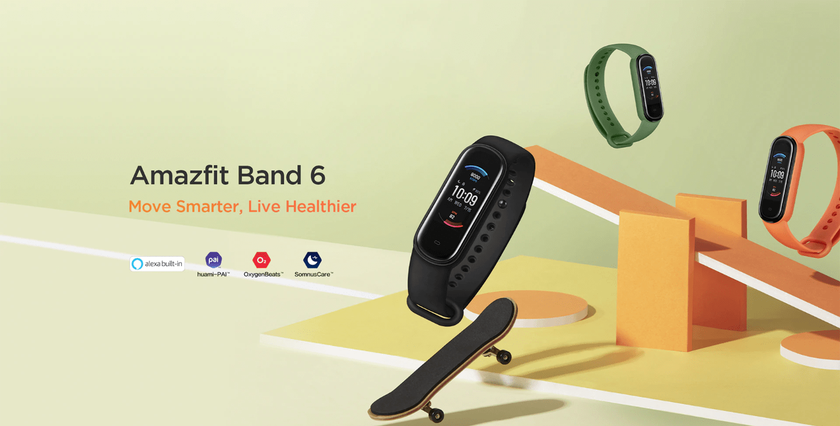 Amazfit Band 6: клон Mi Smart Band 5, но с датчиком измерения уровня кислорода в крови и голосовым помощником Alexa