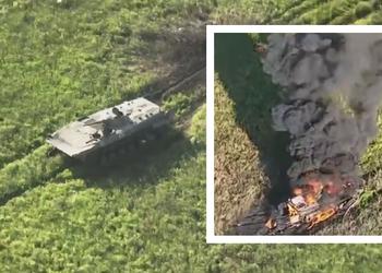Украинский FPV-дрон залетел внутрь БМП-1 и взорвался, уничтожив боевую машину пехоты стоимостью $200 000