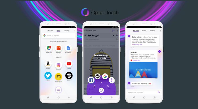 Opera представила новый мобильный браузер Touch