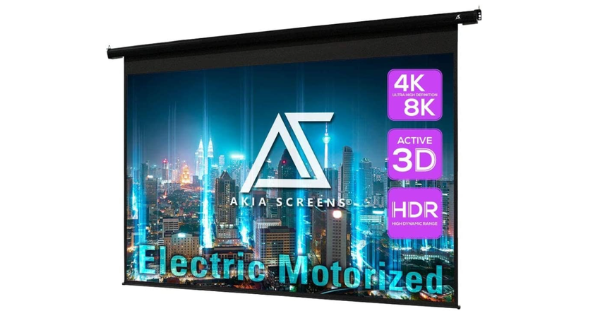 Akia 104 inch Retractable motorized projector screen for home theater