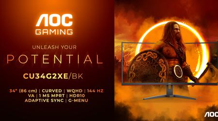 AOC Gaming CU34G2XE/BK - zakrzywiony monitor do gier z częstotliwością odświeżania 144 Hz w cenie 299 GBP