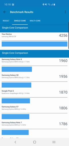  Samsung Galaxy S10:   