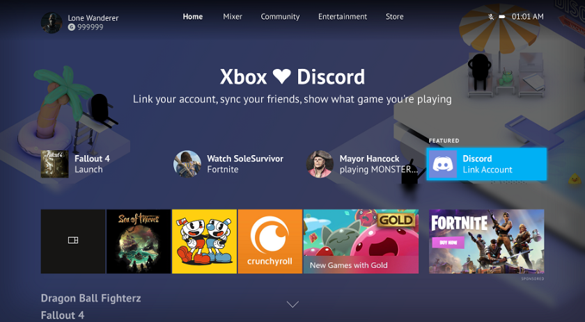 Xbox One получил поддержку игровых мониторов и интеграцию с Discord