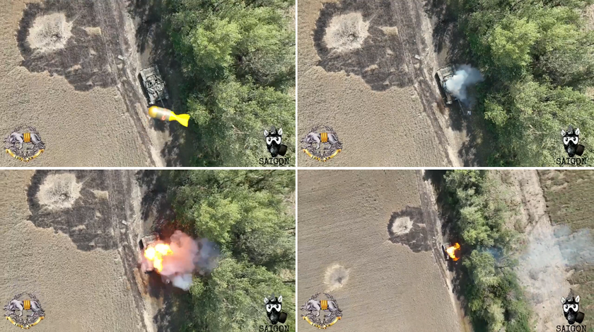 Украинский дрон эффектно выжег внутренности танка Т-72Б3, закинув точно в люк гранату Lockheed Martin