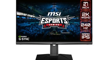 MSI Optix G274QPX: Gaming monitor with 2K IPS screen at 270Hz and Nvidia G-Sync support for $380