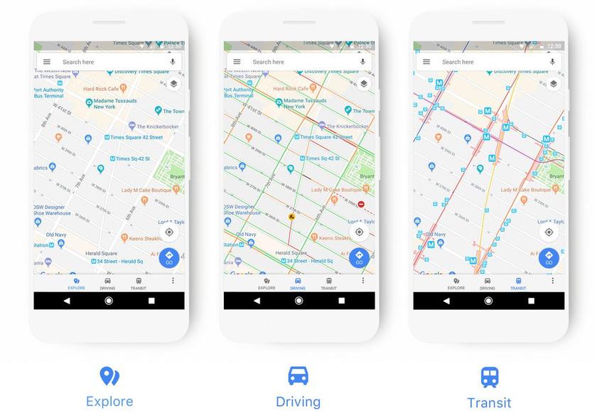 Новый дизайн Google Maps: отбрасывая лишнее