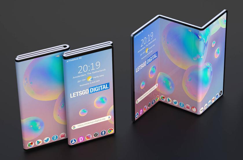 Двойной складной смартфон Samsung появился на концепт-изображениях