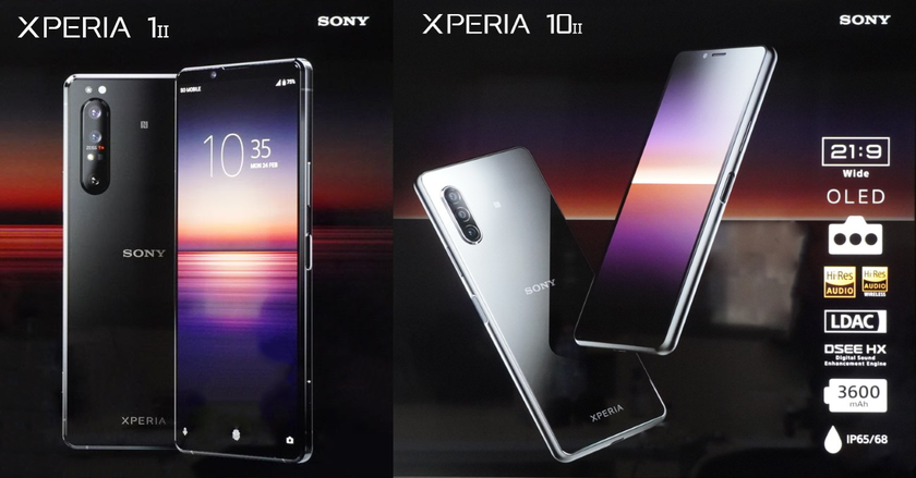 В сеть утекли подробные характеристики смартфонов Sony Xperia 1 II и Xperia 10 II