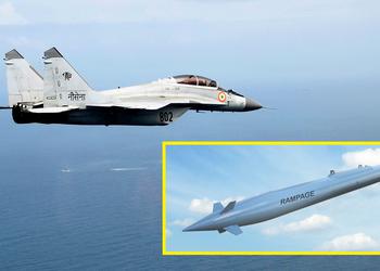 Индия получила израильские аэробаллистические ракеты Rampage с 150-килограмовой боеголовкой и дальностью свыше 250 км для истребителей МиГ-29К