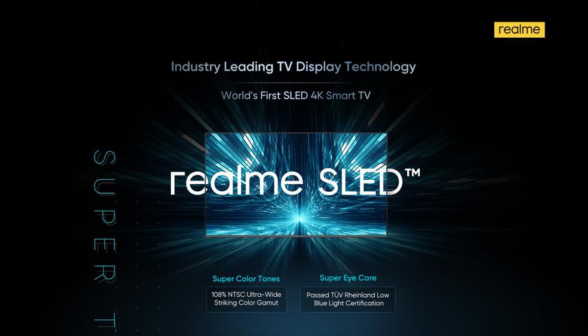 Realme анонсировала 55-дюймовый 4K-телевизор с новой технологией SLED