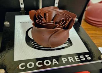 Chocolade geprint op een 3D-printer in ...