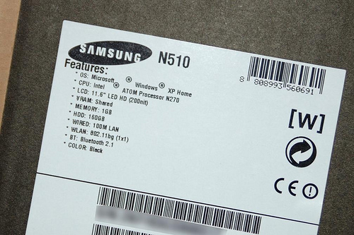 Сессия распаковки 11-дюймового ноутбука «Самсунг» N510-2