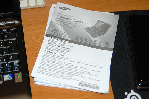 Сессия распаковки 11-дюймового ноутбука «Самсунг» N510-3