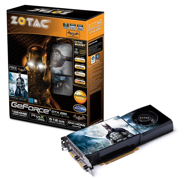 GeForce GTX285 Batman Edition - новая видеокарта Zotac