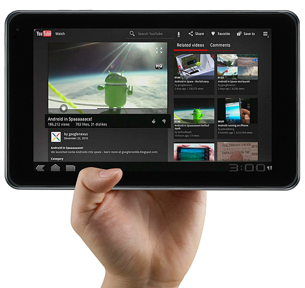 LG Optimus Pad: планшет на Android 3.0 с 3D-камерой 