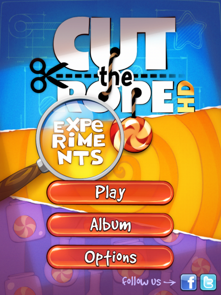 Игры для iPad. Cut the Rope: Experiments HD 