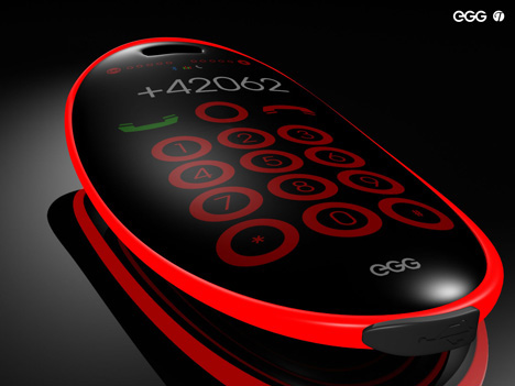 Четкий ярко-красный: EGG - концепт яйцеобразного мобильного телефона