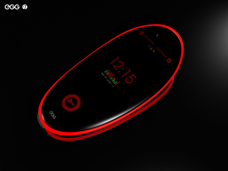 Четкий ярко-красный: EGG - концепт яйцеобразного телефона-2