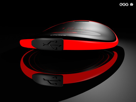 Четкий ярко-красный: EGG - концепт яйцеобразного телефона-3