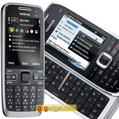 Nokia E55 и Nokia E75: два специалиста по сообщениям с QWERTY-клавиатурой (видео)