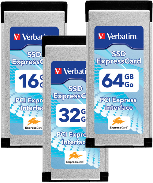 Накопители данных Verbatim SSD ExpressCard: 16, 32 и 64 гигабайта