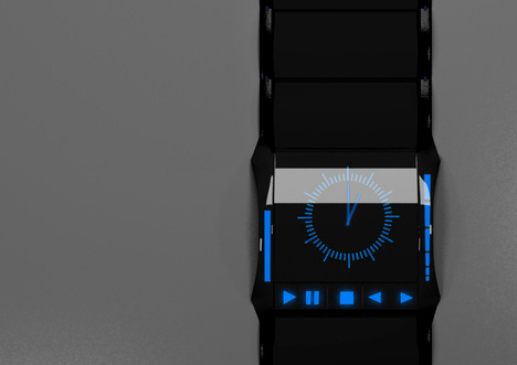 "Тик-так": красивый концепт часов с жидкокристаллическим экраном и плеером-4