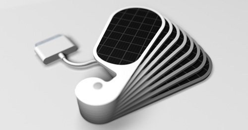 Концепт солнечной зарядки веерного типа для iPhone