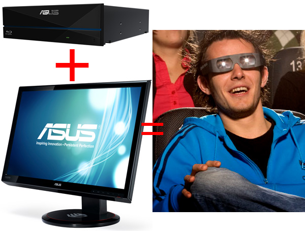 Идеи Asus для домашнего 3D-кинотеатра: монитор VG236H и BD-привод BW-12B1LT