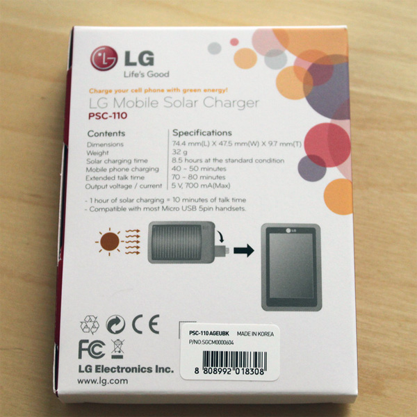 LG PSC-110: портативное зарядное устройство на солнечных батареях-4
