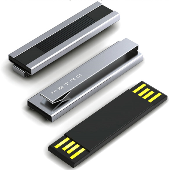Metro: концепт двустороннего USB-накопителя в виде заколки для галстука-4
