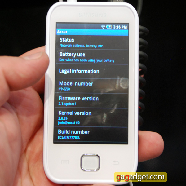 Samsung Galaxy YP-G50: нежданный плеер на Android 2.1-4