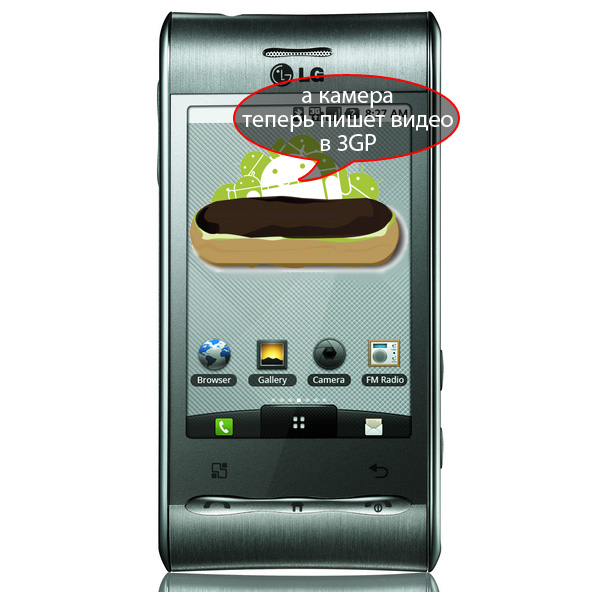 Смартфон LG GT540 обновился до версии Android 2.1