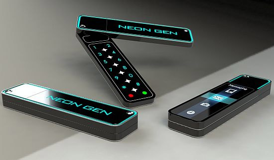 Neongen: концепт телефона-ротатора с сенсорным дисплеем
