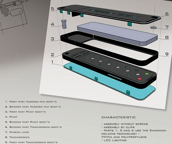 Neongen: концепт телефона-ротатора с сенсорным дисплеем-3