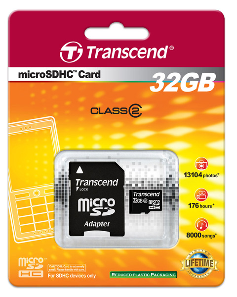 Transcend начинает продажи в Украине 32-гигабайтной карты microSD