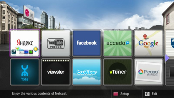 LG готовит обновление NetCast с Facebook, Twitter и сервисами Яндекса