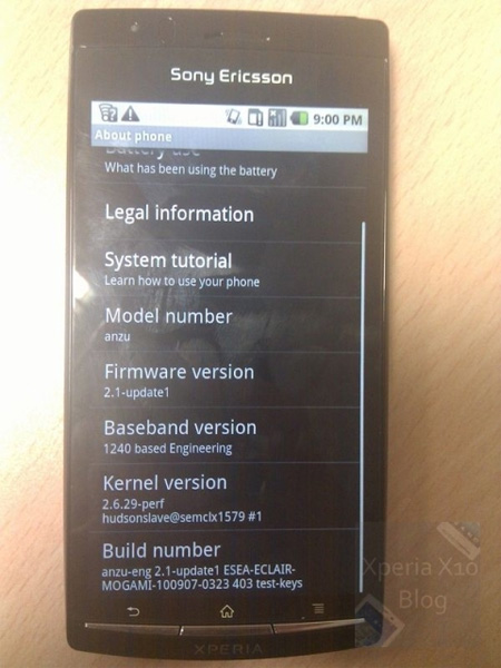 Sony Ericsson ANZU: наследник XPERIA X10 (слухи)